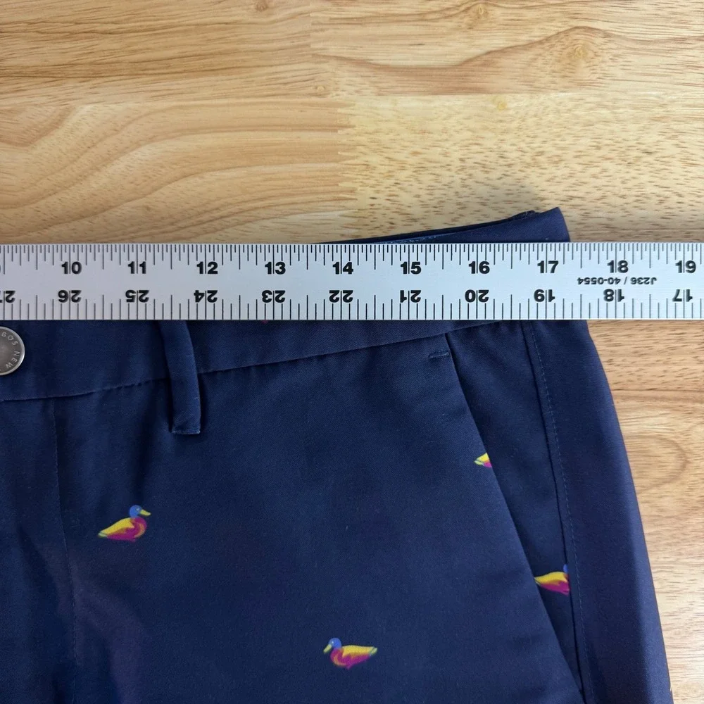 Bonobos Golf Men 33x31 Navy Blue Mallard Ducks Slim Taper Leg Performance Pants